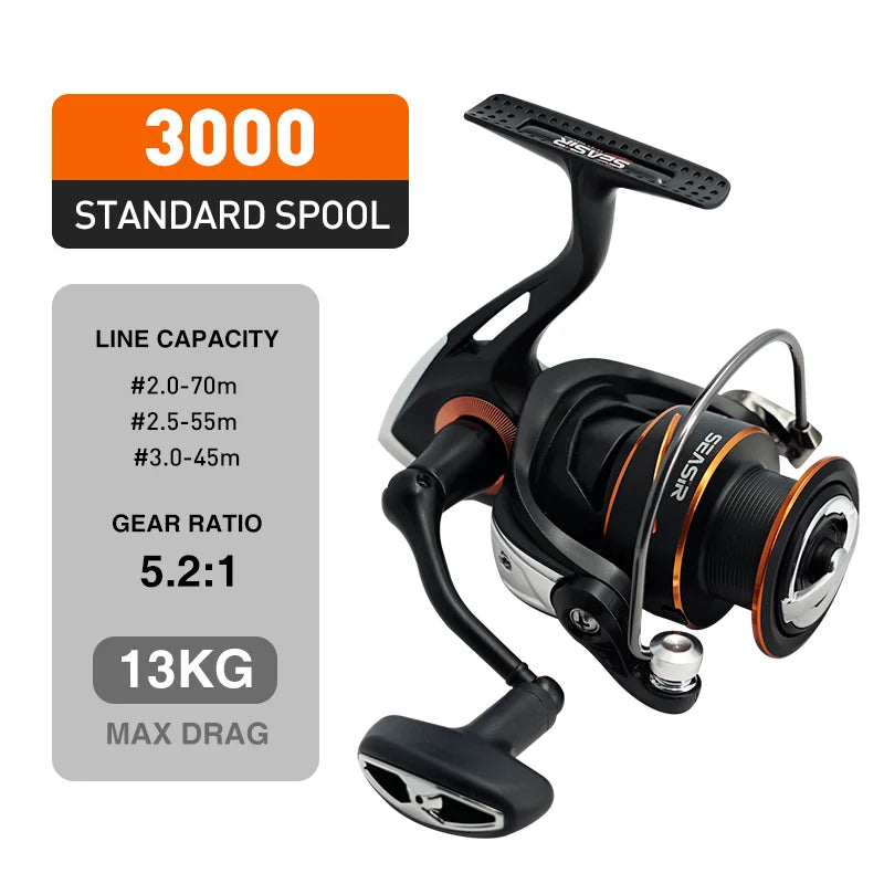 Seasir Black Arrow Spinning Reel 5+1BB 5.2:1 Ratio Max Drag 8-13Kg – Pro Tackle World