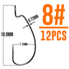 B&U Thin Wire Offset EWG Worm Hook 12Pcs/lot
