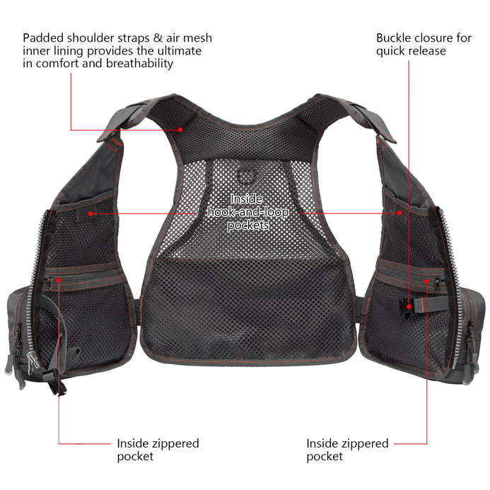 Bassdash FV09 Fly Fishing Vest for Youth with Multiple Pockets