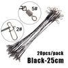 FTK 20pcs 16/20/25cm Stainless Steel Wire Leader With Swivel
