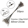 THKFISH 50pc Lead-core Steel Wire Leader With Swivel Double-Lock Snap  32 lb/35 lb