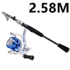 Mavllos 1.98m/2.28m/2.58m Telescopic Spinning Rod + Reel Combo Set