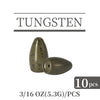 MUUNN 10PCS Tungsten 1/16-2 oz Bullet Fishing Sinker