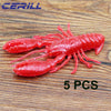 Cerill 5Pcs/Lot 9cm 12g Soft Plastic Crawfish Lure
