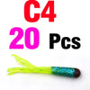 MNFT 20PCS Tri-color 4.5cm/0.5g Silicone Salted Tube Baits