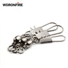 WORONFIRE 50pcs/Lot Stainless Connector Pin Swivel 1#2#4#6#8#10#12#14#