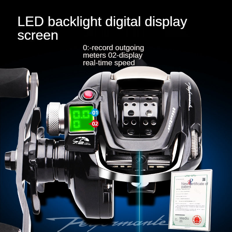 digital fishing reel for sale PureLure AMG Histar Extreme Digital Display Baitcasting Reel 2460 7.2:1 9+1BB