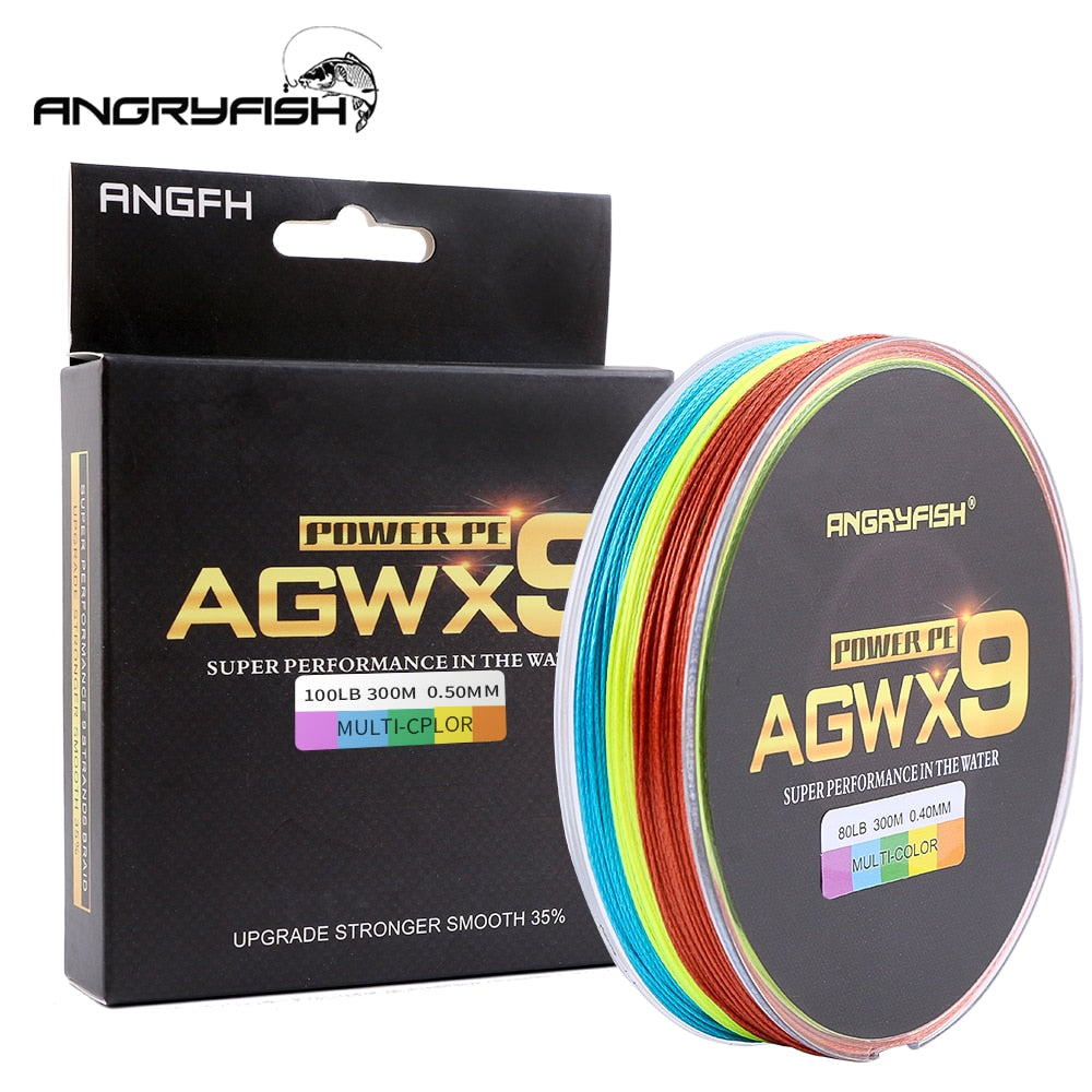 Angryfish 9 Strand Super PE Braided Fishing Line 300M/327YD – Pro Tackle World