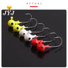 JYJ 10pcs/Lot 3.5g 5g 7g 10g 12g 14g 18g Colored Jig Head Hook