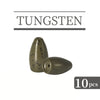 MUUNN 10PCS Tungsten 1/16-2 oz Bullet Fishing Sinker