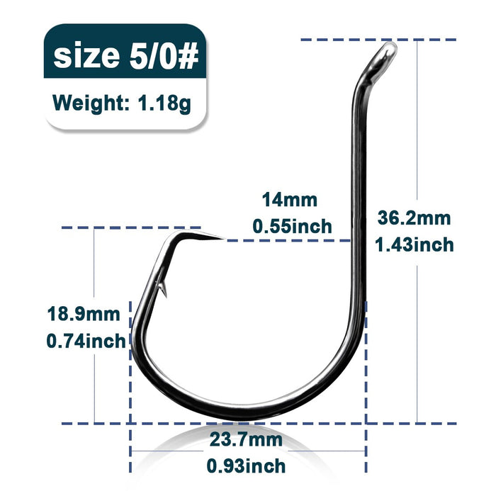 9KM Circle Fishing Hook Set - 25/50Pcs Sizes 1# - 8/0# – Pro
