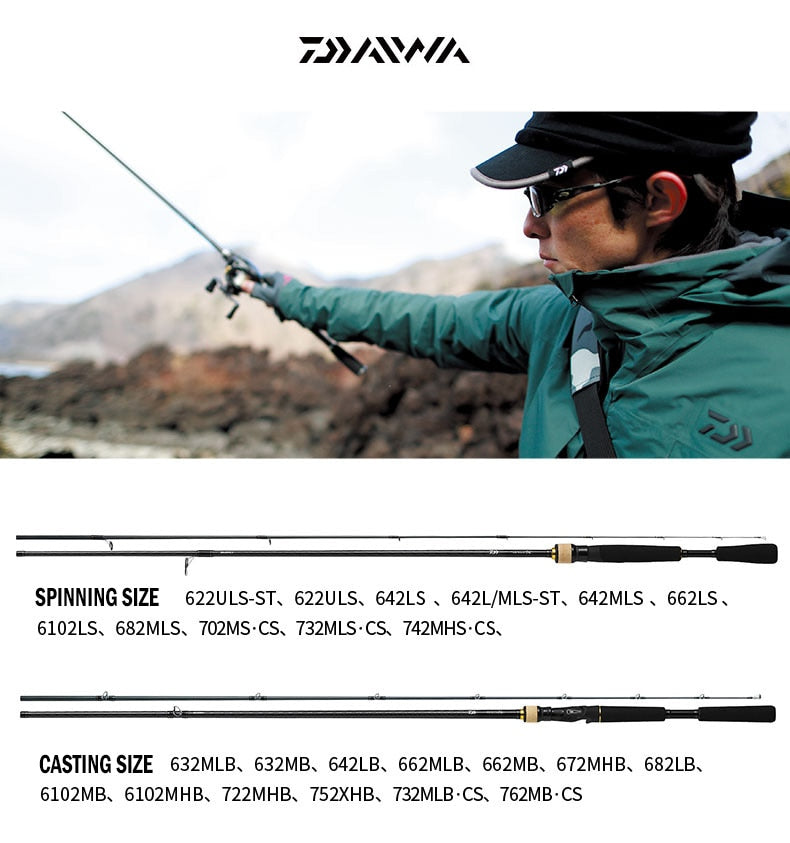 daiwa bass x reel Daiwa BASS X Carbon Spinning/Casting Fishing Rod 2PC 1.88M