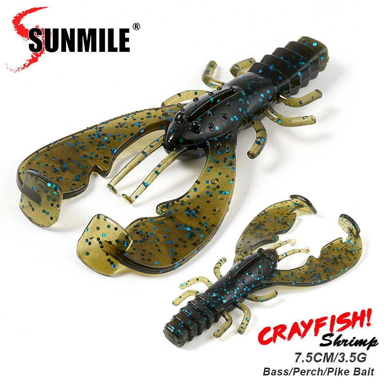 Sunmile 6Pc/Lot 7.5cm/3.5g Soft Crayfish Baits – Pro Tackle World