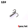 Outkit 5pcs/box Micro Treble Hook 12-20#