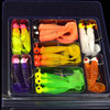 Metal Jig Head Hooks & Plastic Multicolored Grubs Lure Set - 34PCS