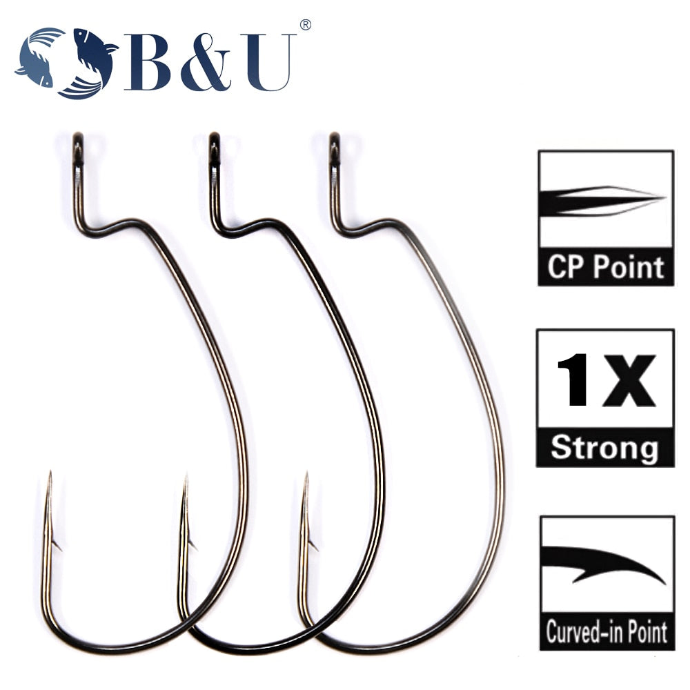 B&U Thin Wire Offset EWG Worm Hook 12Pcs/lot – Pro Tackle World