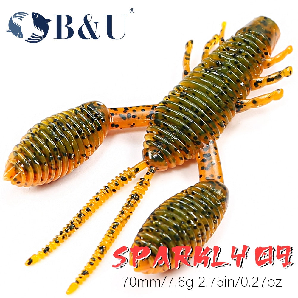 B&U SPARKLY09 4Pcs/Lot 70mm Soft Craw Bait – Pro Tackle World