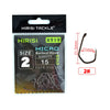 Hirisi 15pcs PTFE Coated 2# - 10# Micro Barbed Hook
