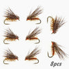 1-8Pc Deer Hair Dry Fly
