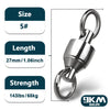 9KM Solid Ring Stainless Ball Bearing Swivel Connector - 20/50/100pack