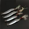 1Pcs 5g/7g/10g/13g/18g/21g Metal Spoon with Feather Sequin Treble Hook