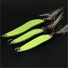 FISHINAPOT 1pc Luminous Spoon with Freathered Treble Hook 5g/7g/10g/13g