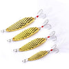 Proleurre 1Pc 7g 10g 15g Gold/Silver Spoon With Feathered Treble Hook